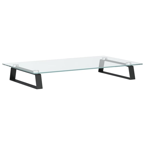 vidaXL Skjermstativ svart 60x35x8 cm herdet glass og metall