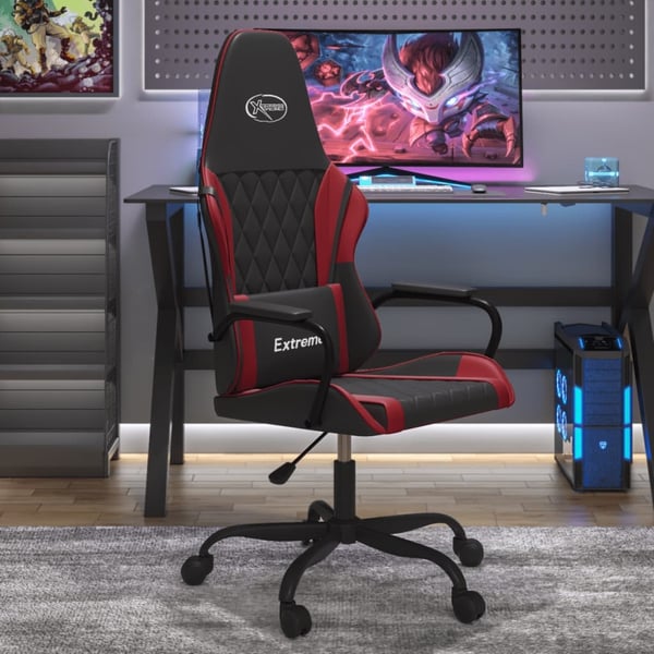 vidaXL gamingstol m. massagefunktion kunstlæder sort og vinrød