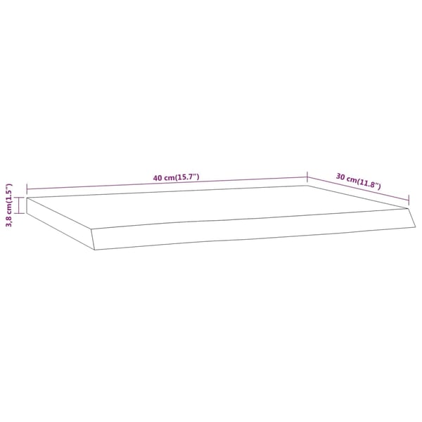 vidaXL Vegghylle 40x30x3,8 cm rektangulær heltre akasie naturlig kant
