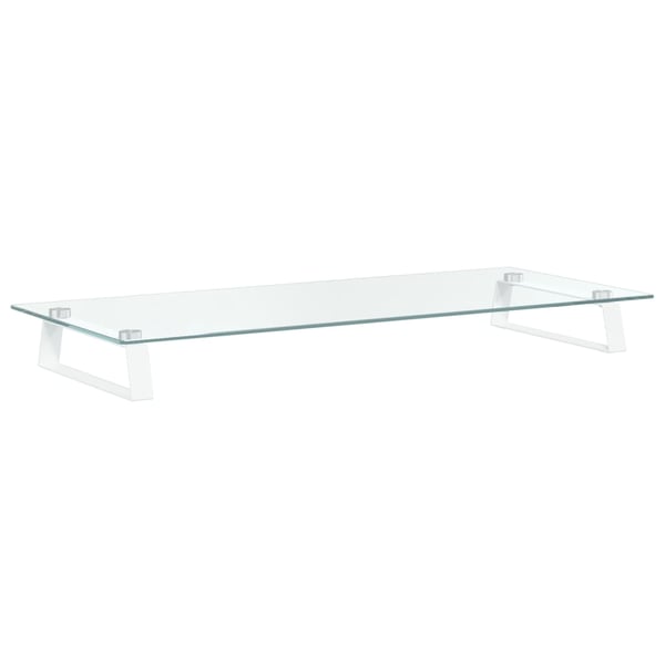 vidaXL skærmstander 80x35x8 cm hærdet glas og metal hvid