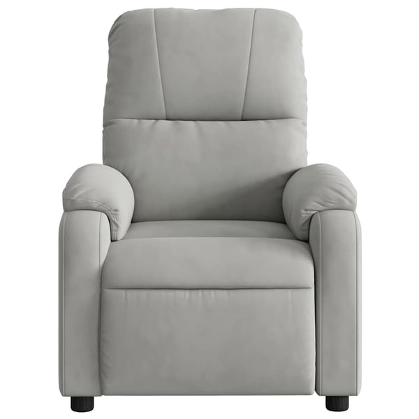 vidaXL Massagefåtölj ljusgrå mikrofibertyg
