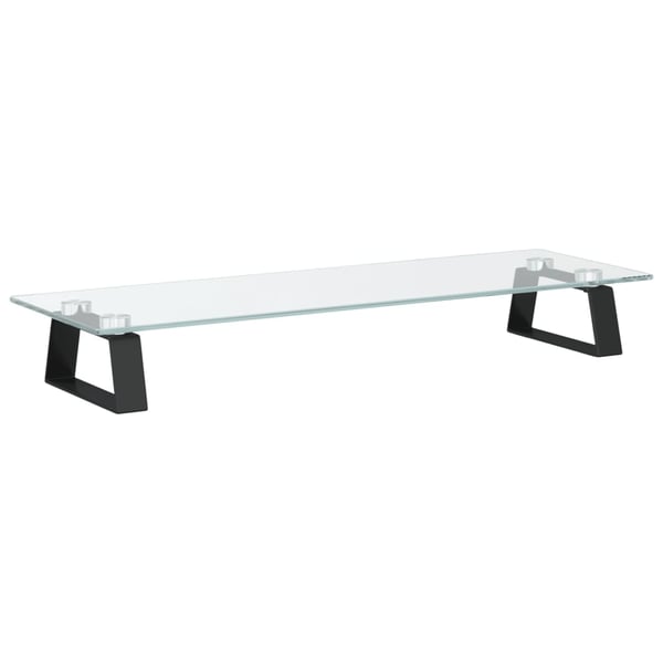 vidaXL skærmstander 60x20x8 cm hærdet glas og metal sort