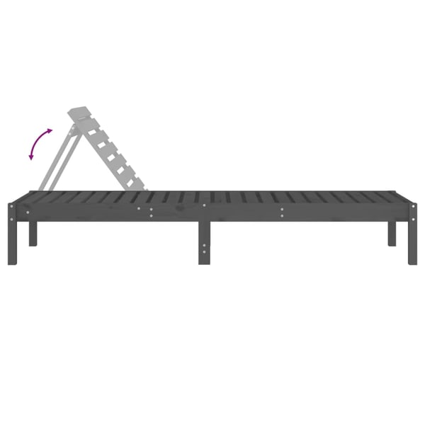 vidaXL Solsenger 2 stk grå 199,5x60x74 cm heltre furu