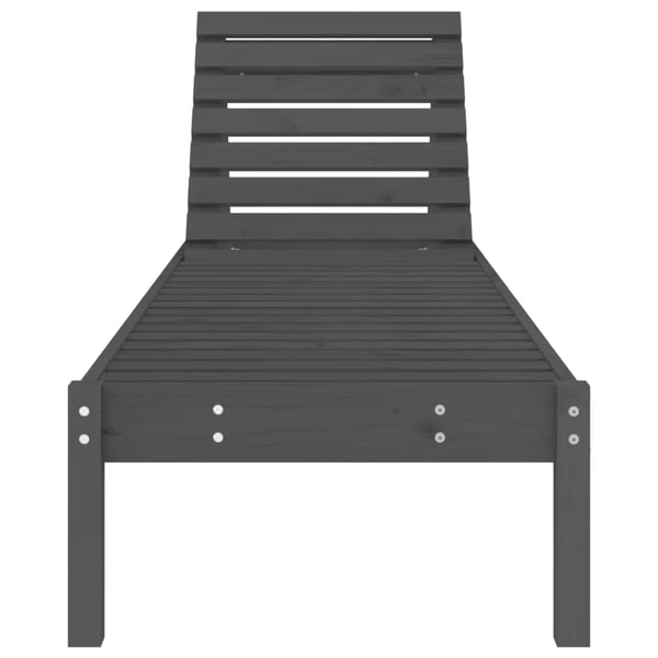 vidaXL Solsenger 2 stk grå 199,5x60x74 cm heltre furu