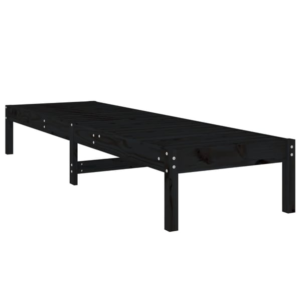 vidaXL Solsenger 2 stk svart 199,5x60x74 cm heltre furu