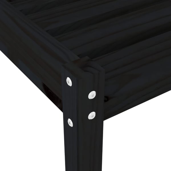 vidaXL Solsenger 2 stk svart 199,5x60x74 cm heltre furu