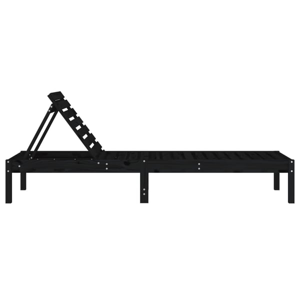 vidaXL Solsenger 2 stk svart 199,5x60x74 cm heltre furu