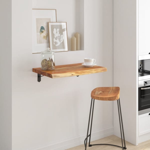 vidaXL Vegghylle 60x40x2,5 cm rektangulær heltre akasie naturlig kant