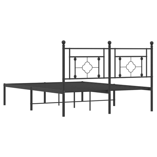 vidaXL Sengeramme i metall med hodegavl svart 140x190 cm
