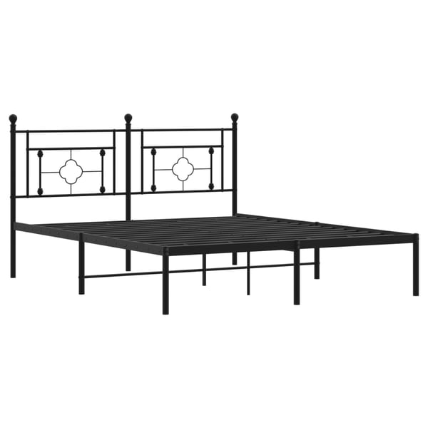 vidaXL Sengeramme i metall med hodegavl svart 160x200 cm