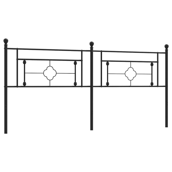 vidaXL Utskiftbar sengegavl i metall svart 193 cm