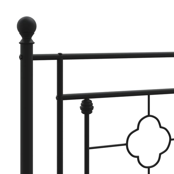 vidaXL Sengeramme i metall med hodegavl svart 107x203 cm