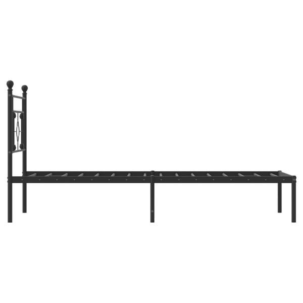 vidaXL Sengeramme i metall med hodegavl svart 90x200 cm