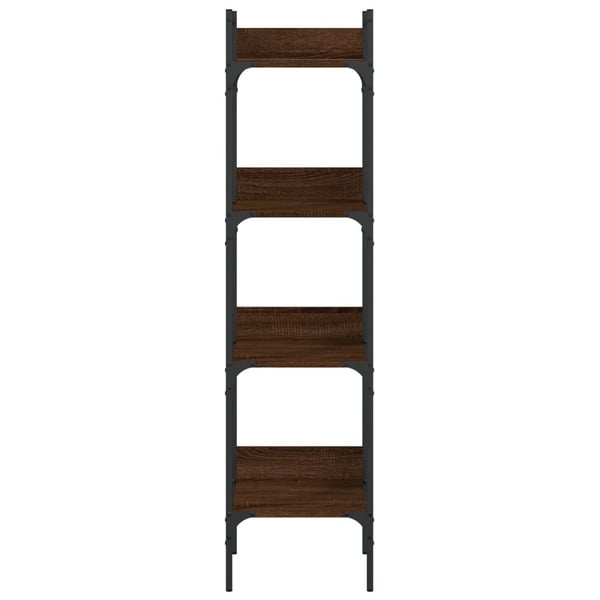 vidaXL bogreol 35x30x138,5 cm 4 hylder konstrueret træ brunt egetræ