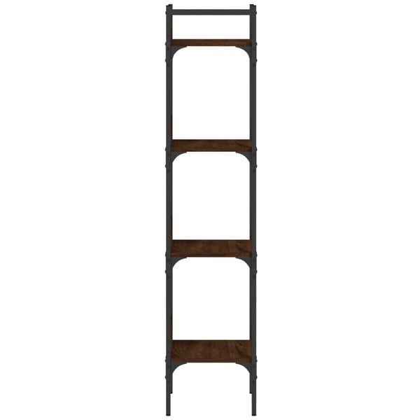 vidaXL bogreol 35x30x138,5 cm 4 hylder konstrueret træ brunt egetræ