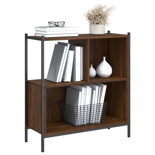 vidaXL bogreol 72x28x77,5 cm konstrueret træ brun egetræsfarve