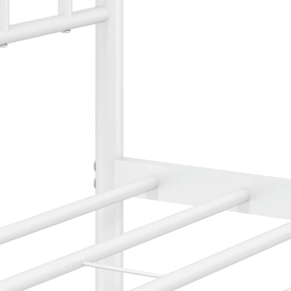 vidaXL Sengeramme i metall uten madrass med hodegavl hvit 75x190 cm