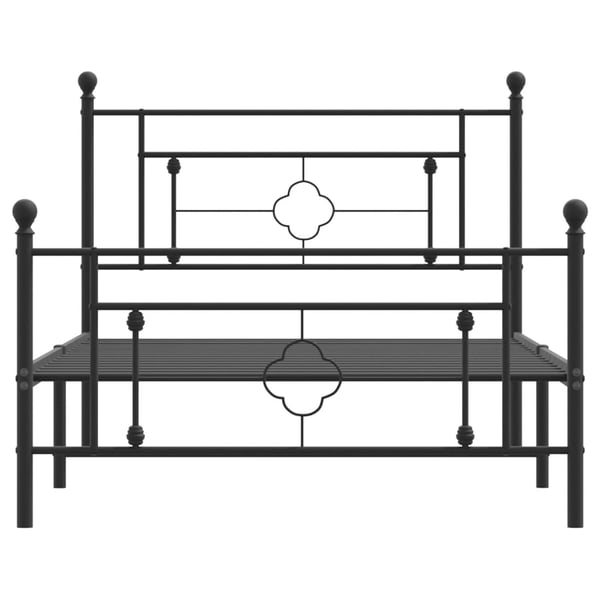 vidaXL Sengeramme i metall med hode- og fotgavl svart 107x203 cm