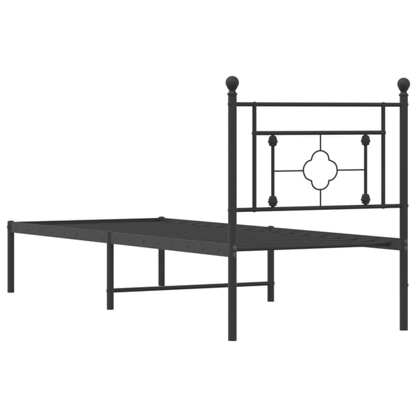 vidaXL Sengeramme i metall med hodegavl svart 80x200 cm