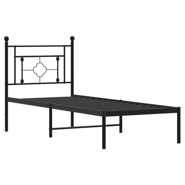 vidaXL Sengeramme i metall med hodegavl svart 80x200 cm