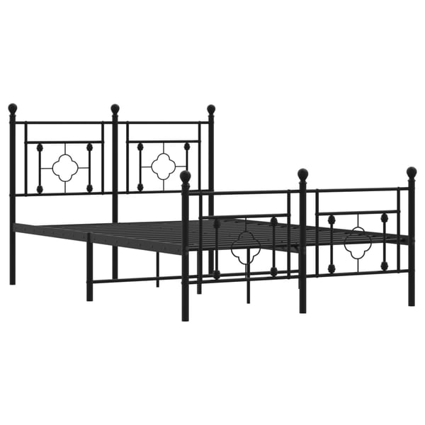 vidaXL Sengeramme i metall med hode- og fotgavl svart 120x190 cm