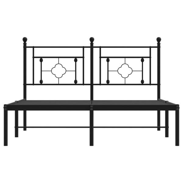 vidaXL Sengeramme i metall med sengegavl svart 140x200 cm