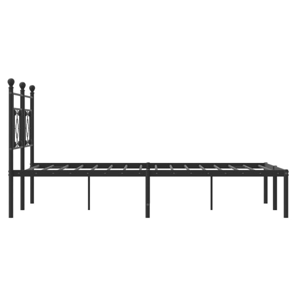 vidaXL Sengeramme i metall med sengegavl svart 140x200 cm