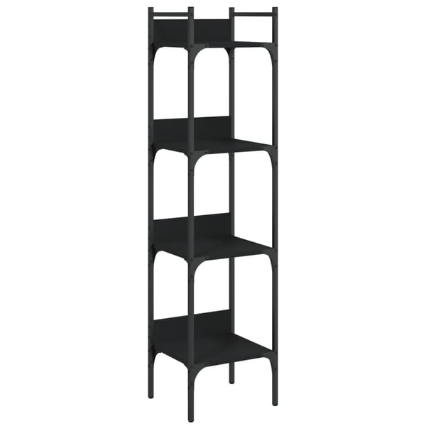 vidaXL Bokhylla 4 hyllplan svart 35x30x138,5 cm konstruerat trä