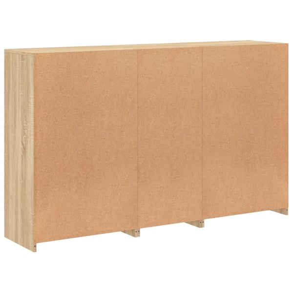 vidaXL Skjenk med LED-lys sonoma eik 162x37x100 cm