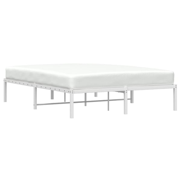 vidaXL Sengeramme i metall hvit 135x190 cm