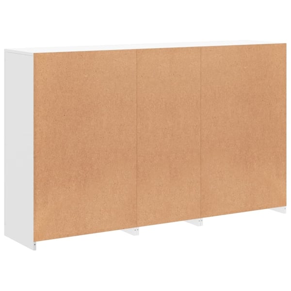 vidaXL Skjenk med LED-lys hvit 162x37x100 cm