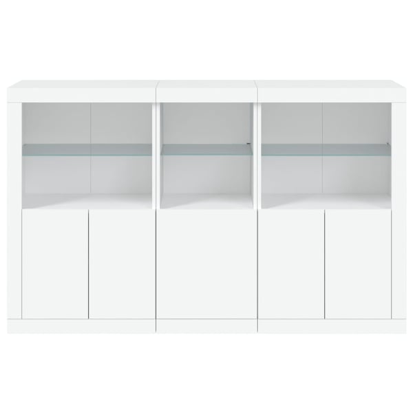 vidaXL Skjenk med LED-lys hvit 162x37x100 cm