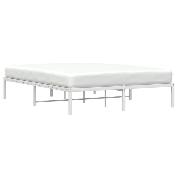 vidaXL Sengeramme i metall hvit 160x200 cm
