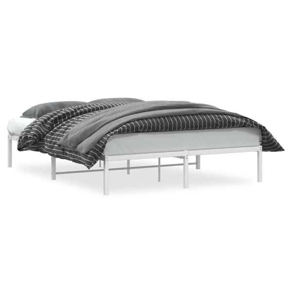 vidaXL Sengeramme i metall hvit 160x200 cm