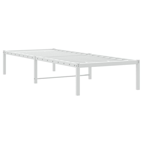 vidaXL Sengeramme i metall hvit 75x190 cm