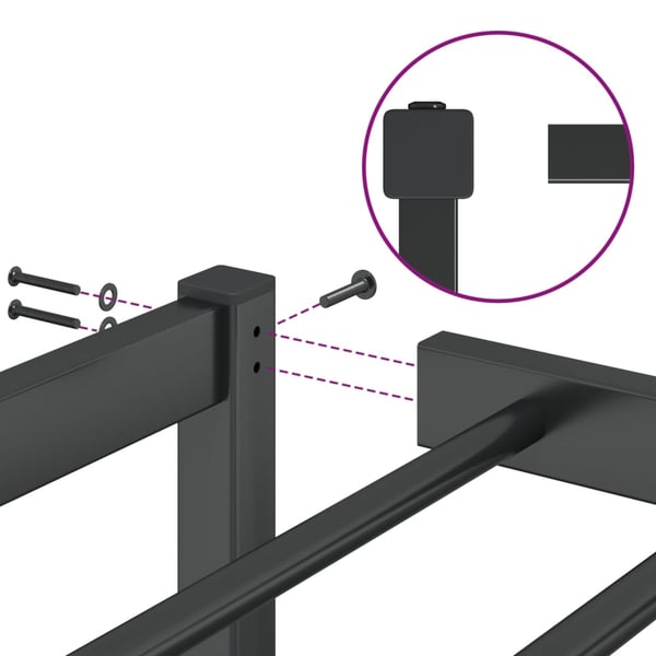 vidaXL Sengeramme i metall svart 135x190 cm