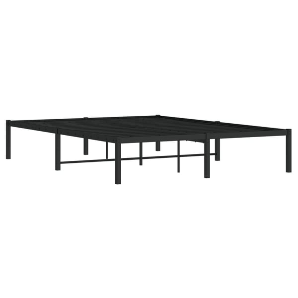 vidaXL Sengeramme i metall svart 135x190 cm
