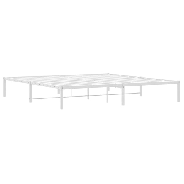 vidaXL Sengeramme i metall hvit 200x200 cm