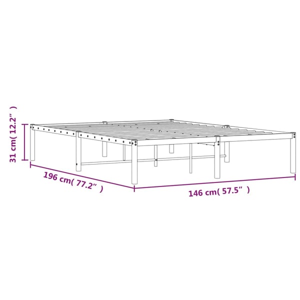 vidaXL Sengeramme i metall svart 140x190 cm