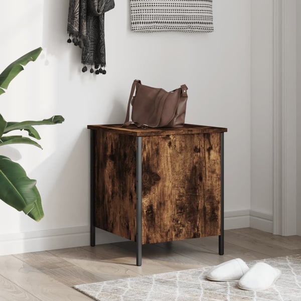 vidaXL opbevaringsbænk 40x42,5x50 cm konstrueret træ røget egetræ