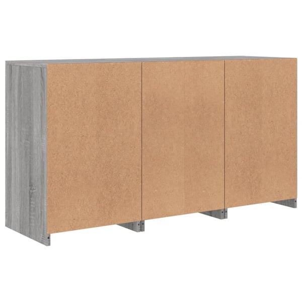 vidaXL Senkki LED-valoilla harmaa Sonoma 123x37x67 cm