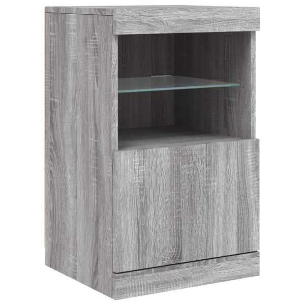 vidaXL Senkki LED-valoilla harmaa Sonoma 123x37x67 cm