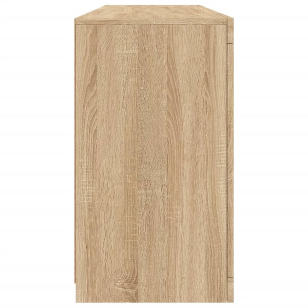vidaXL Skjenk med LED-lys sonoma eik 163x37x67 cm