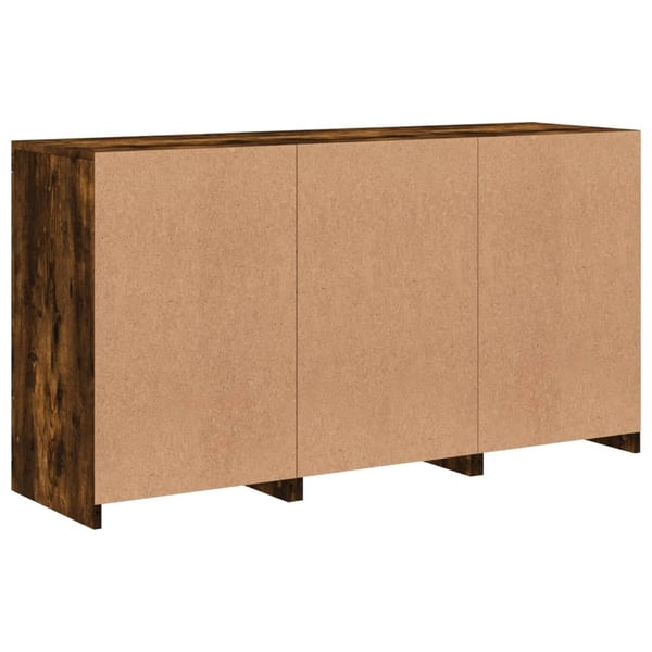 vidaXL Skjenk med LED-lys røkt eik 123x37x67 cm