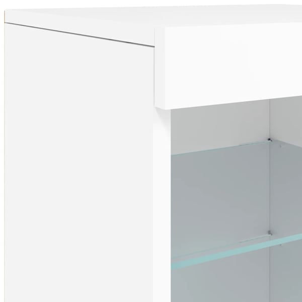 vidaXL Skjenk med LED-lys hvit 123x37x67 cm