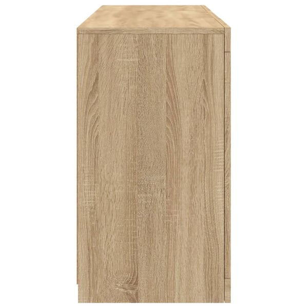 vidaXL Skjenk med LED-lys sonoma eik 123x37x67 cm