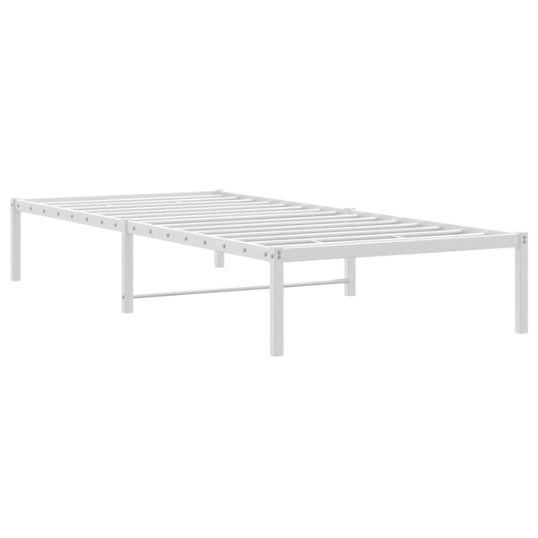 vidaXL Sengeramme i metall hvit 90x190 cm