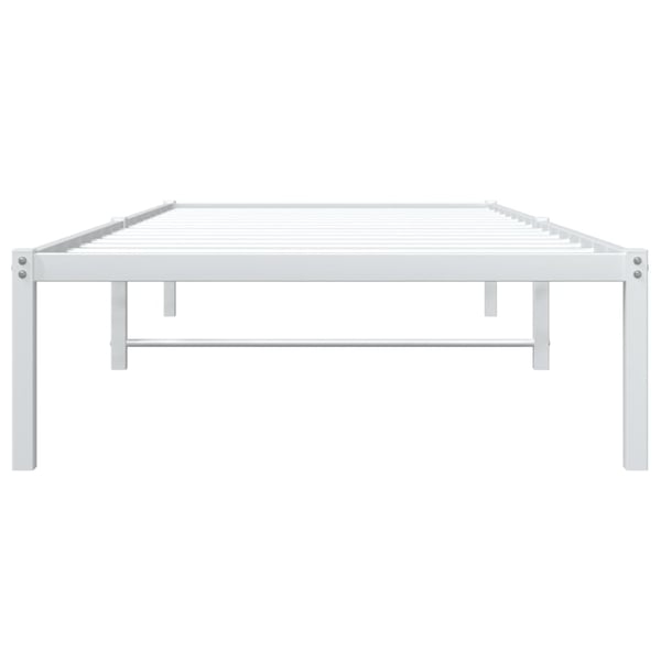 vidaXL Sengeramme i metall hvit 90x190 cm