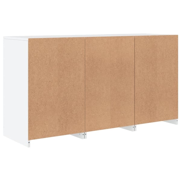 vidaXL Skjenk med LED-lys hvit 123x37x67 cm