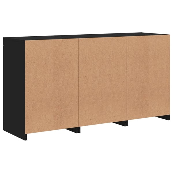 vidaXL Skjenk med LED-lys svart 123x37x67 cm